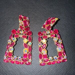 Pink gemstone earrings